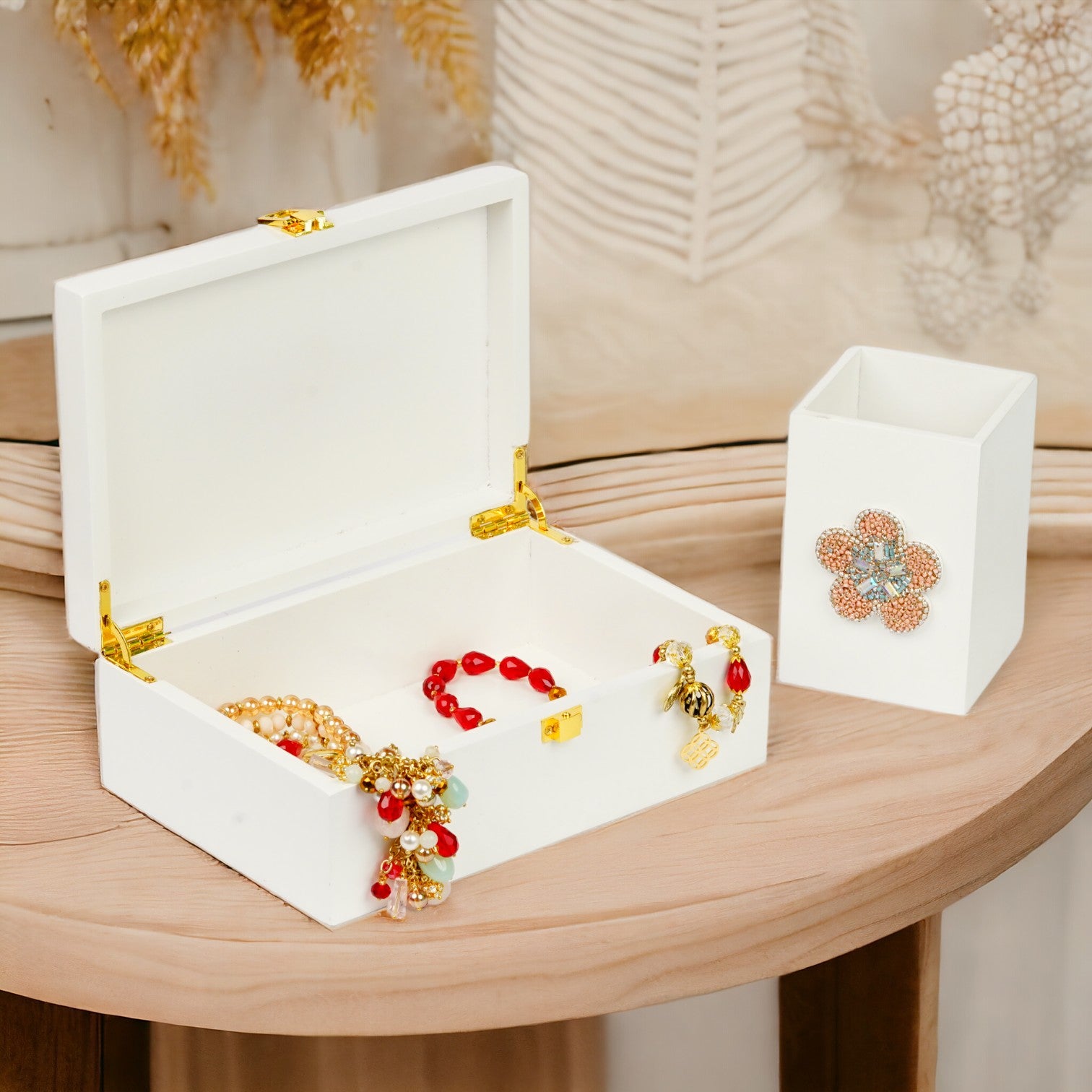 Daisy Embroidered Storage Box for Kids